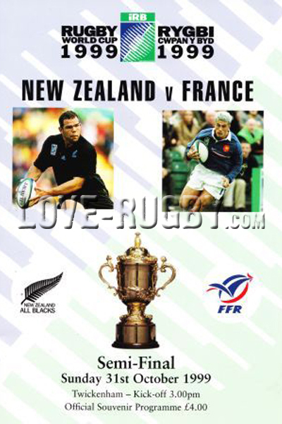 1999 France v New Zealand  Rugby Programme